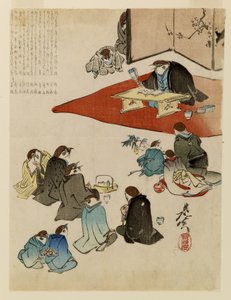 Lectura de poesía de Shibata Zeshin